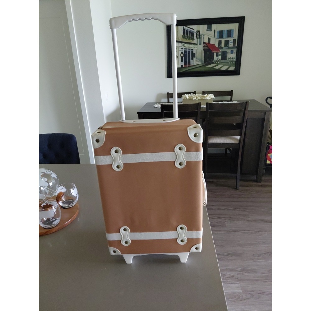 Olli Ella See-Ya Suitcase Kids Rolling Luggage Peach Pink